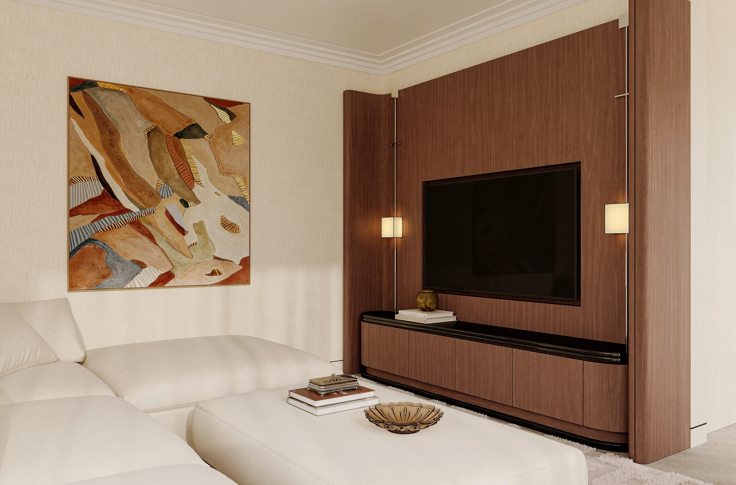 The television joinery, in walnut