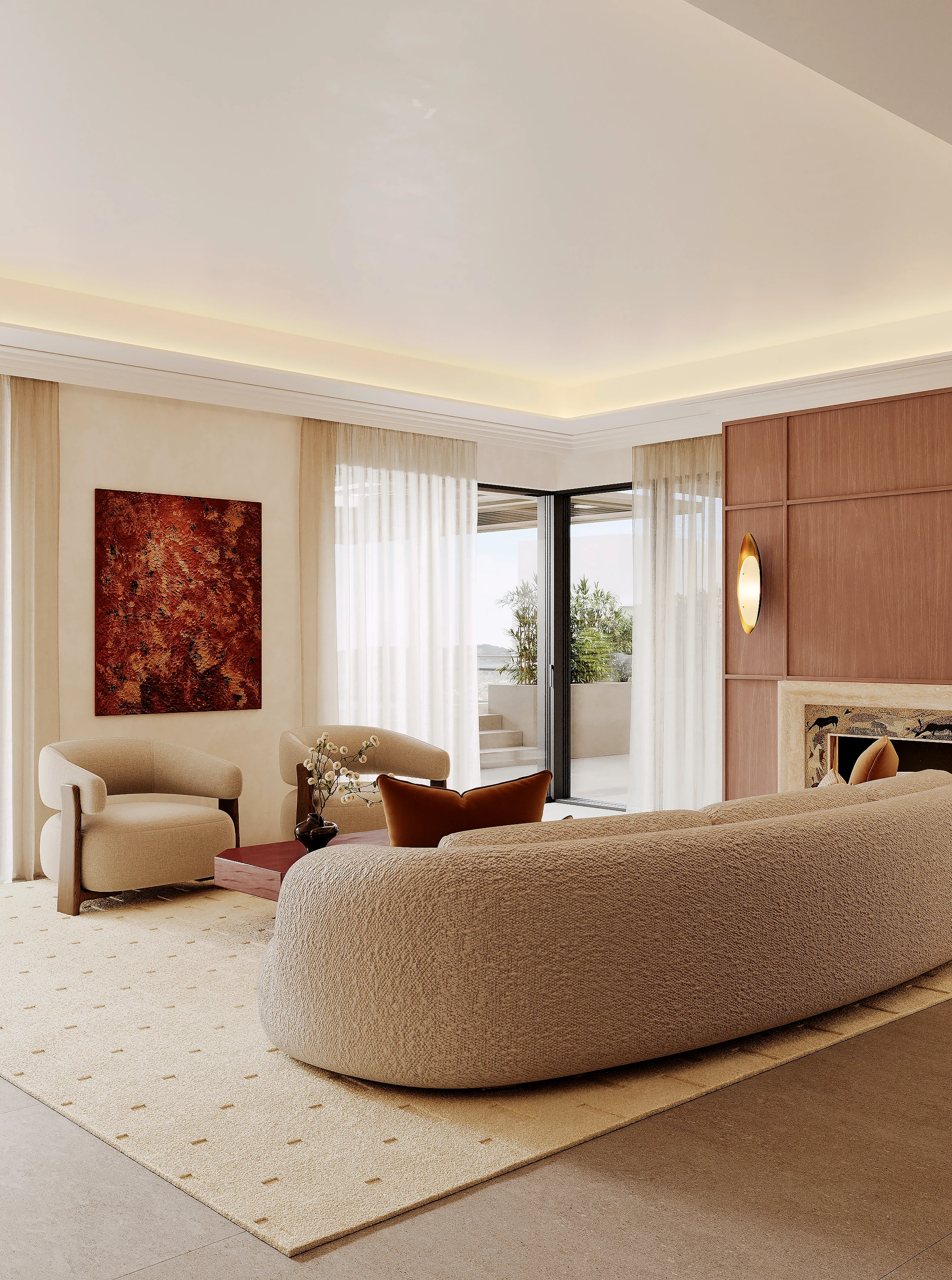 The lounge looking out to the terrace