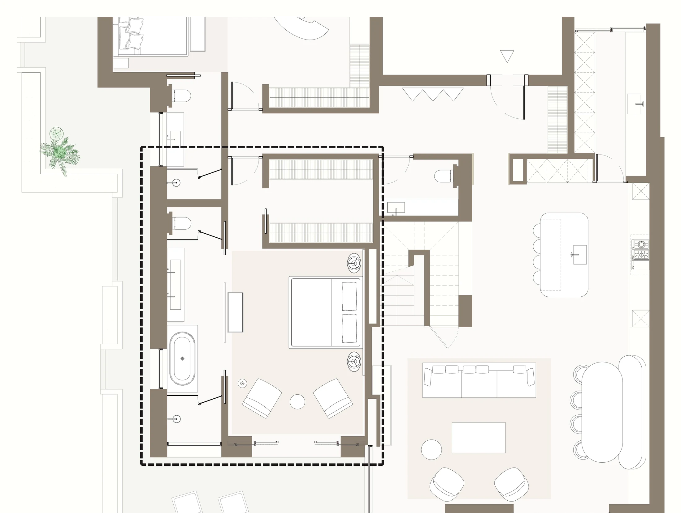 Master bedroom — plan, with the room marked