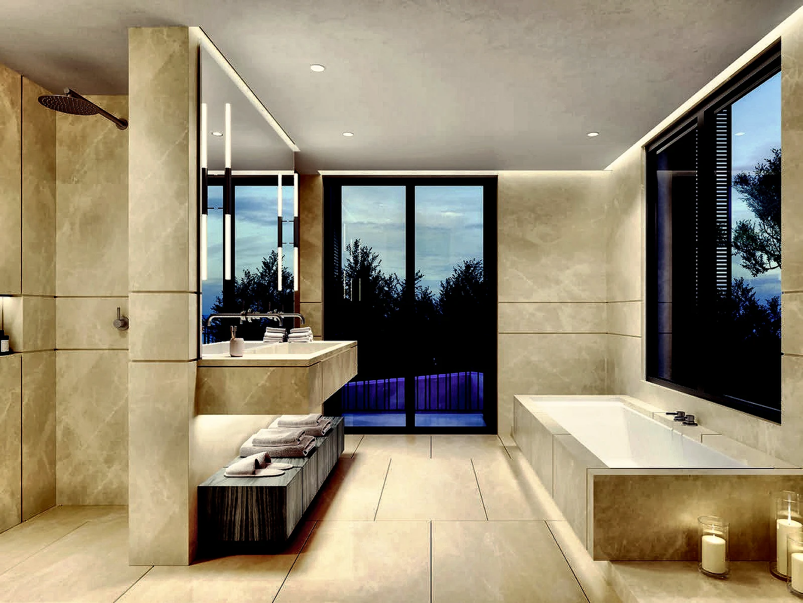 The master bathroom
