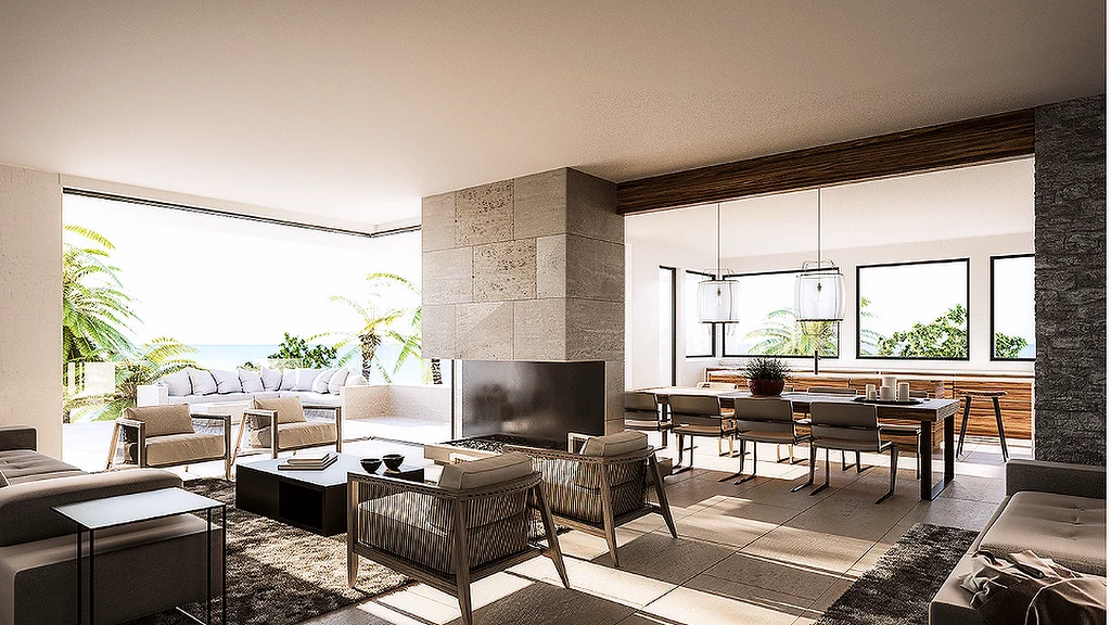 The lounge, open to the terrace